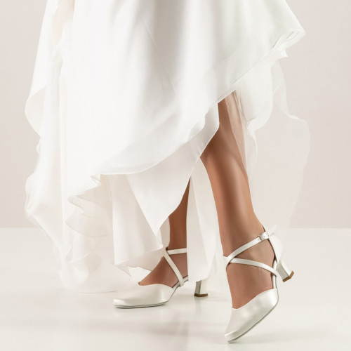 Werner Kern Women´s dance shoes Patty - White Satin - 5,5 cm  - Größe: UK 5
