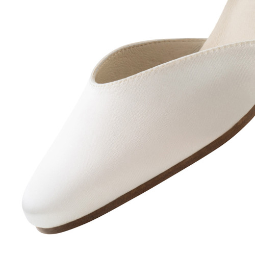 Werner Kern Mulheres Sapatos de Dança Patty LS - Cetim Branco - Sola de Couro  - Größe: UK 4