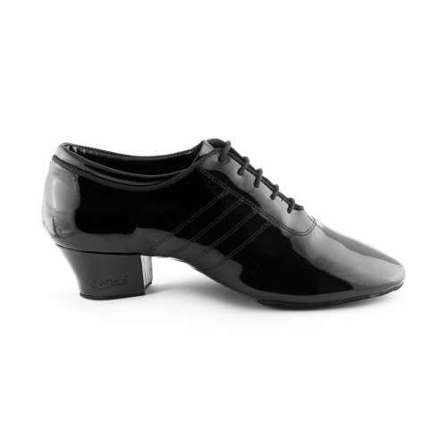 Portdance Hommes Chaussures de Danse Latine PD008 - Cuir Noir - 4 cm Latine - Pointure: EUR 39