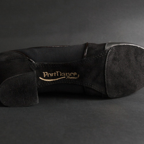 PortDance Hombres Zapatos de Baile Latino PD014 - Laca Negro - 4 cm