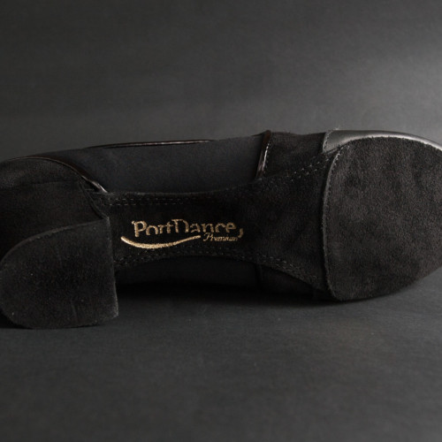 Portdance Heren Latin Dansschoenen PD014 - Lycra Zwart - 4 cm