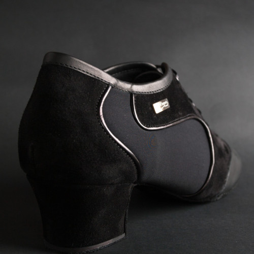 PortDance Men´s Latin Dance Shoes PD014 - Black Nubuck/Leather - 4 cm
