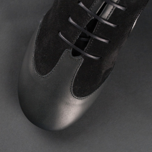 Portdance Heren Latin Dansschoenen PD014 - Lycra Zwart - 4 cm