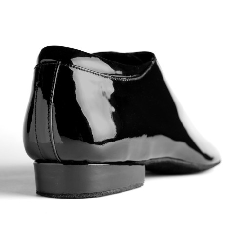 PortDance - Hombres Zapatos de Baile Latino PD020 Premium - Charol Negro - 2 cm