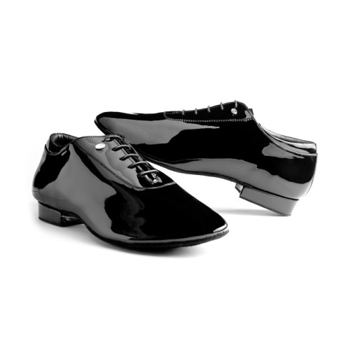 Portdance Homens Sapatos de dança PD020 - Laca Preto - Tamanho: EUR 43