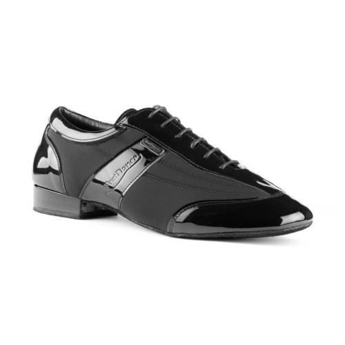 Portdance Hombres Zapatos de Baile PD024 - Charol/Lycra Negro - Talla: EUR 42
