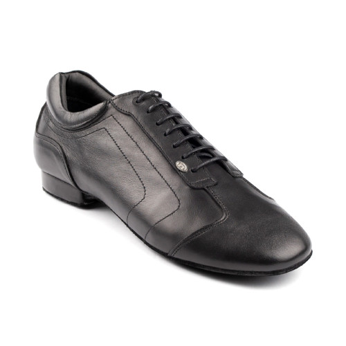 PortDance Hommes Chaussures de Danse PD035 - Cuir Noir - 2 cm