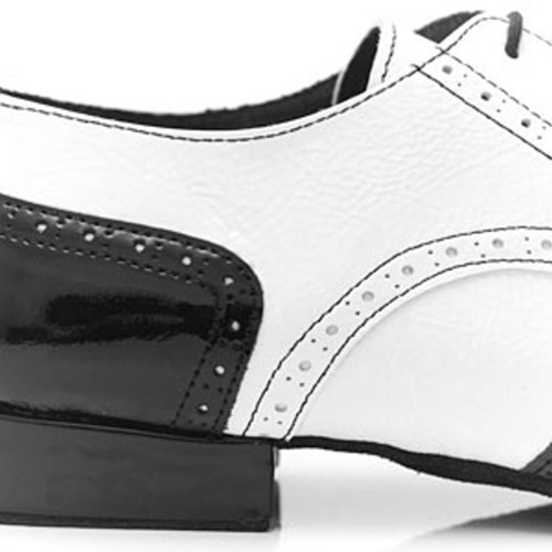 PortDance - Uomini Scarpe da Ballo PD042 Tango - Nero/Bianco