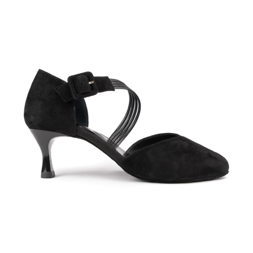 PortDance Mulheres Sapatos de dança PD126 - Nubuck Preto - 5,5 cm