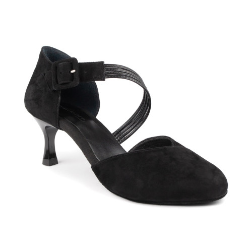 PortDance Mulheres Sapatos de dança PD126 - Nubuck Preto - 5,5 cm