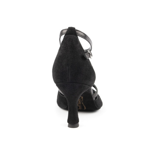 PortDance Mujeres Zapatos de Baile PD127 - Nobuk Negro - 5,5 cm