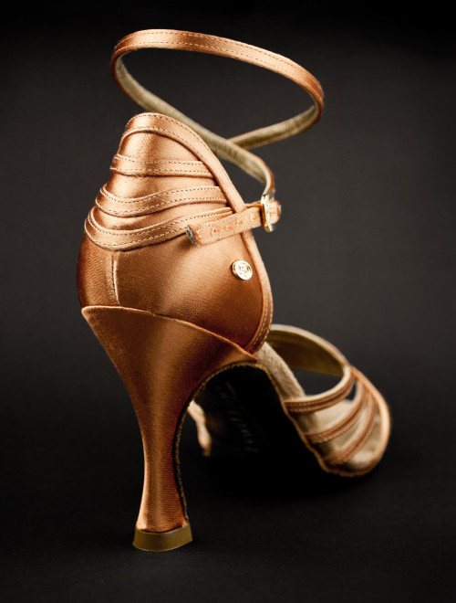 Portdance Femmes Chaussures de Danse PD137 - Dark Tan Satin - 6 cm Flare - Pointure: EUR 38