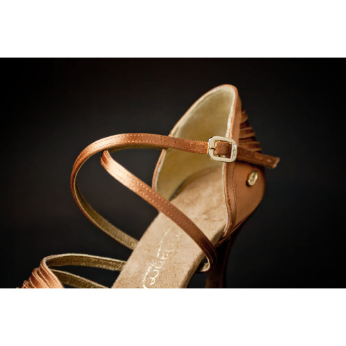 Portdance Women´s dance shoes PD137 - Dark Tan Satin - 6 cm Flare [EUR 39]