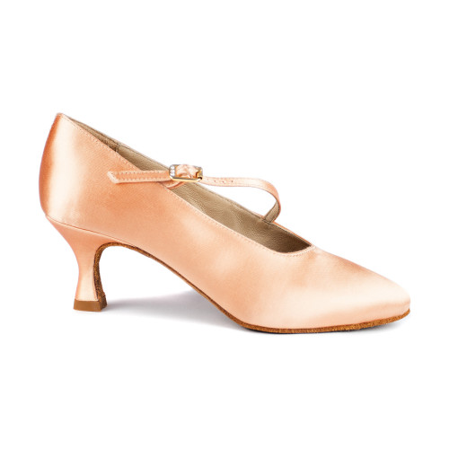 Portdance Damen Tanzschuhe PD200 - Obermaterial: Satin - Farbe: Flesh - Größe: EUR 37