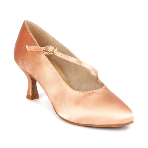 Portdance Damen Tanzschuhe PD200 - Obermaterial: Satin - Farbe: Flesh - Größe: EUR 37