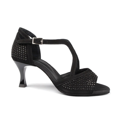 PortDance - Mulheres Sapatos de Dança PD507 - Nobuk Preto - 5 cm