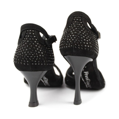 PortDance - Mulheres Sapatos de Dança PD507 - Nobuk Preto - 5 cm