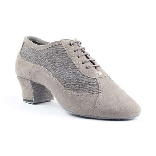 Portdance Ladies Practice Shoes PD702 - Suede Gray / Denim - Size: EUR 37