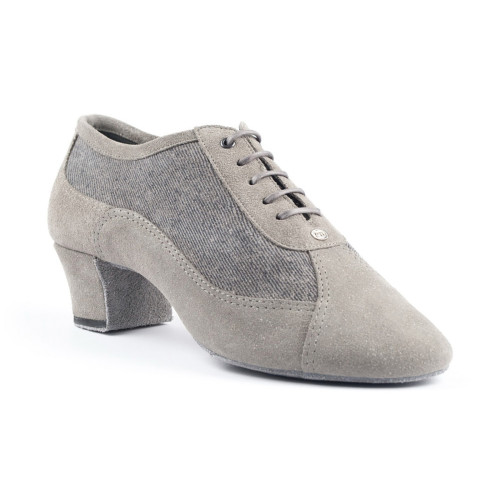 Portdance Mujeres Zapatos de Práctica PD702 - Ante Gris / Denim - Talla: EUR 36