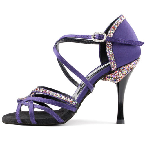 Portdance Women´s dance shoes PD800 - Satin Purple - 7,5 cm