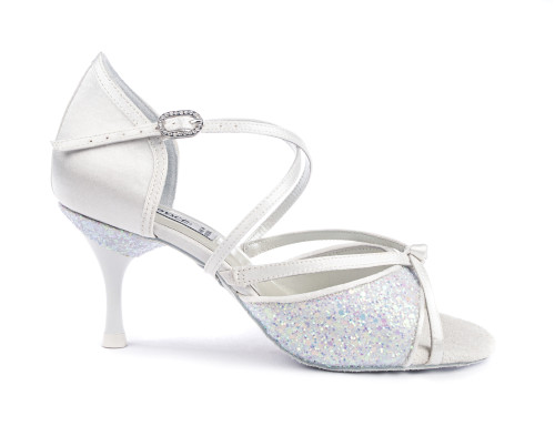 Portdance Women´s dance shoes PD801 - Satin White - 5,5 cm Slim - Size: EUR 36