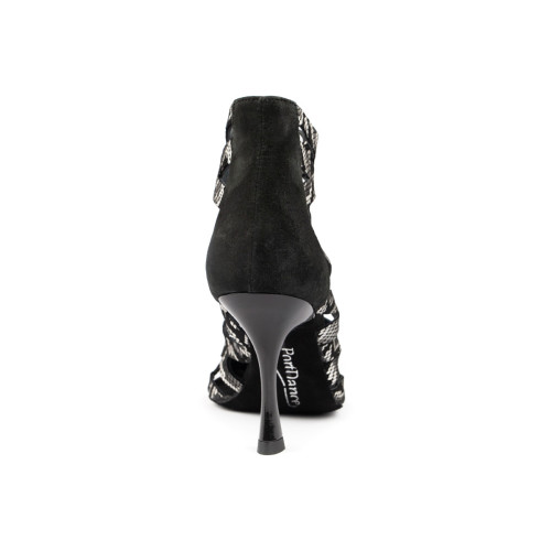 PortDance Damen Tanzschuhe PD804B - Schwarz/Weiß - 7 cm