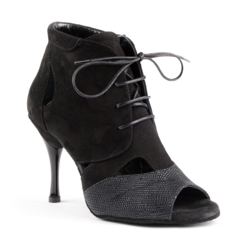 Portdance Femmes Chaussures de Danse PD809 - Nubuck Noir - 5,5 cm Slim - Pointure: EUR 37