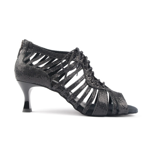 PortDance Women´s dance shoes PD812 - Nubuck Black Glitter - 5cm