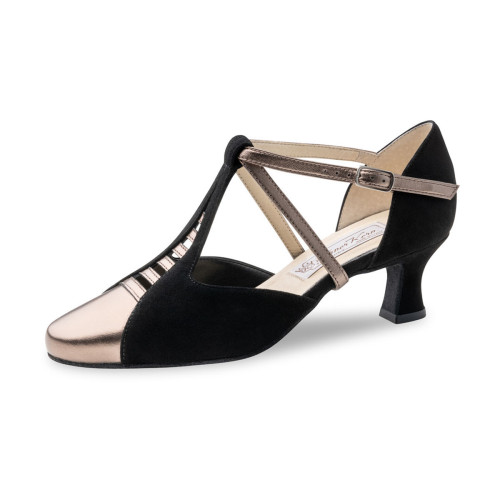 Werner Kern Mujeres Zapatos de Baile Pippa - Obermaterial: Ante/Cuero Negro/Antiquo - Talla: EU 38 2/3