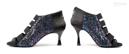 PortDance Femmes Chaussures de Danse PD811 - Satin Noir - 7 cm Flare (klein) [EUR 36]