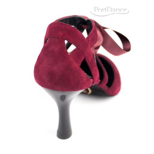 PortDance - Women´s dance shoes PD125 Premium - Nubuck Bordeaux - 5,5 cm