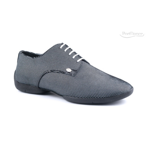 PortDance - Uomini Dance Sneakers PD018 Fashion - Tessuto Nero/Bianco