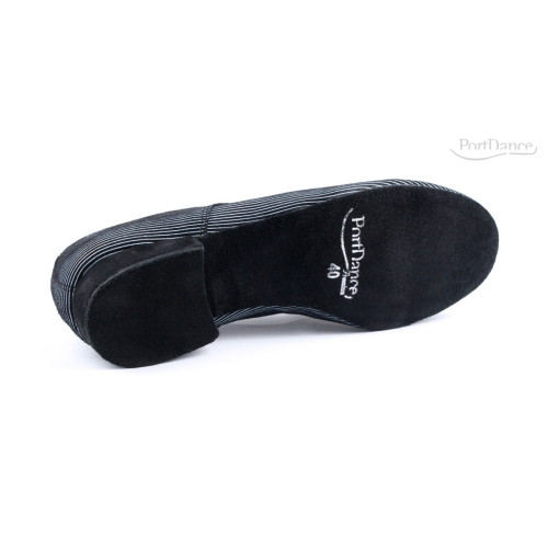 Portdance - Men´s Dance Shoes PD018 Fashion - Textile Black/White - 2 cm