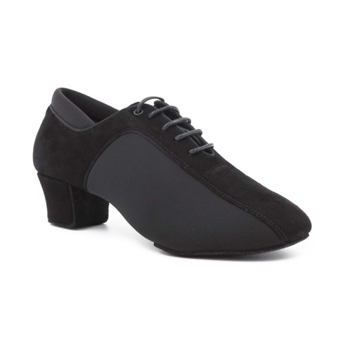 Portdance Hombres Latino Zapatos de Baile PD015 - Nubuck Negro - 4,5 cm Latino [EUR 44.5]