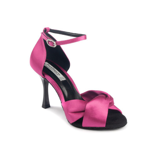 Portdance Mulheres Sapatos de dança PD509 - Cetim Fuchsia - 7 cm Flare (klein) - Tamanho: EUR 40