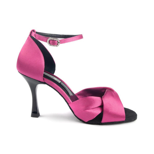 Portdance Mulheres Sapatos de dança PD509 - Cetim Fuchsia - 7 cm Flare (klein) - Tamanho: EUR 40