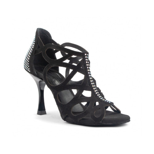 PortDance Mulheres Sapatos de Dança PD814 - Nobuk Preto - 7 cm