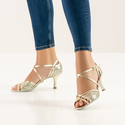 Nueva Epoca Women´s dance shoes Rose - Leather Platinum - 6 cm