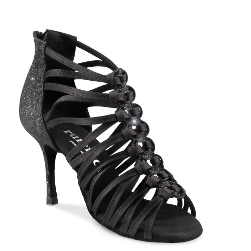 Rummos Damen Tanzschuhe Bachata 01 041-131 - Satin Schwarz - 8 cm