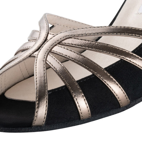 Werner Kern Mulheres Sapatos de dança Swantje - Preto/Bronze - 5,5 cm Flare  - Größe: UK 4,5