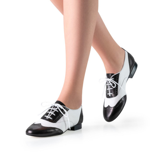 Werner Kern Damen Trainer Tanzschuhe Taylor - Farbe: Schwarz/Wei&szlig; - Sohle: Rauleder - Größe: EU 38 2/3