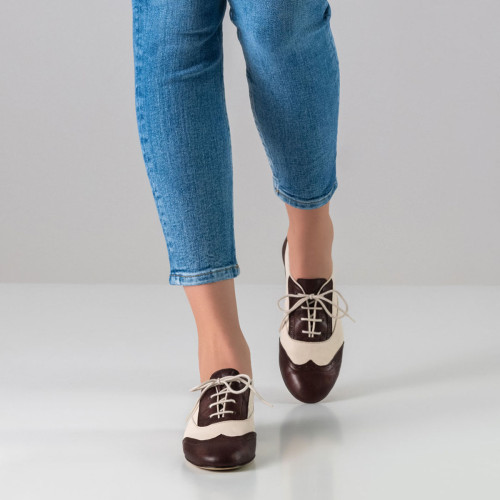 Werner Kern Damen Trainer Tanzschuhe Taylor LS - Farbe: Barolo/Creme - Sohle: Leder - Größe: EU 40 2/3