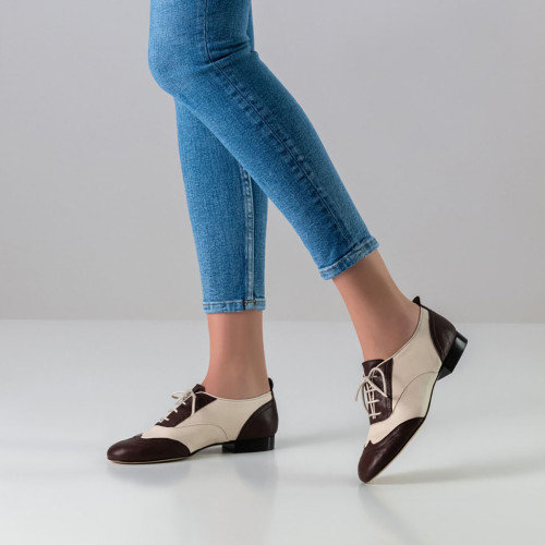 Werner Kern Damen Trainer Tanzschuhe Taylor LS - Farbe: Barolo/Creme - Sohle: Leder - Größe: EU 40 2/3
