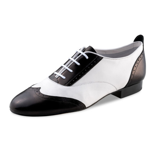Werner Kern Damen Trainer Tanzschuhe Taylor LS - Farbe: Schwarz/Wei&szlig; - Sohle: Leder - Größe: EU 39 1/3