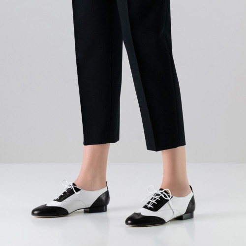 Werner Kern Damen Trainer Tanzschuhe Taylor LS - Farbe: Schwarz/Wei&szlig; - Sohle: Leder - Größe: EU 39 1/3