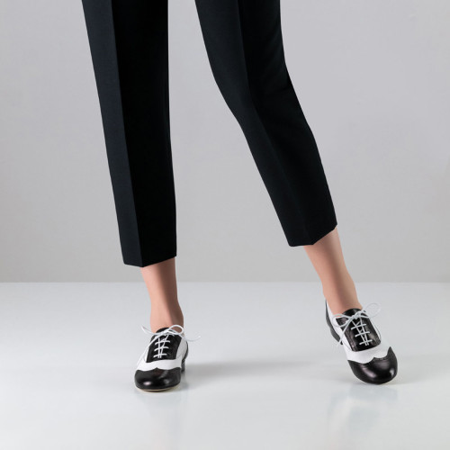 Werner Kern Damen Trainer Tanzschuhe Taylor LS - Farbe: Schwarz/Wei&szlig; - Sohle: Leder - Größe: EU 39 1/3
