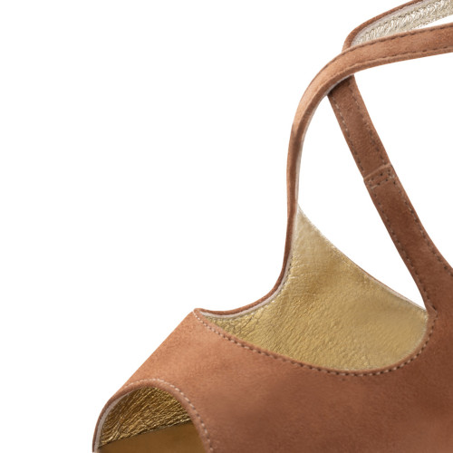 Nueva Epoca Women´s dance shoes Tessa - Suede Redbrown/Copper - 7 cm Stiletto - Size: UK 3