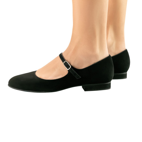 Werner Kern Femmes Chaussures de Danse Vega - Suéde Noir Micro-Heel  - Größe: UK 5,5