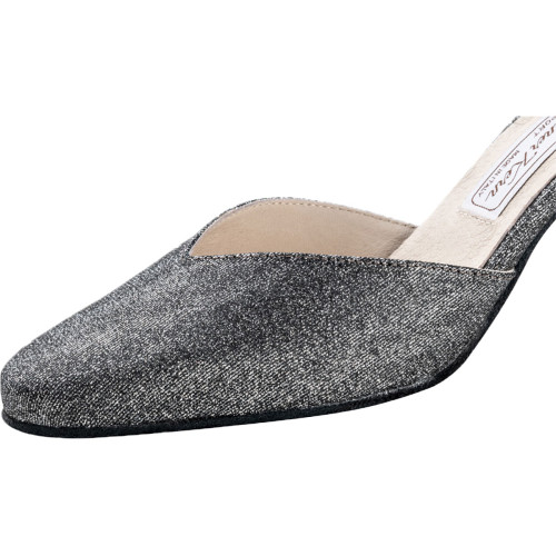 Werner Kern Damen Tanzschuhe Abby - Brokat Silber/Metallic - 6,5 cm  - Größe: UK 4