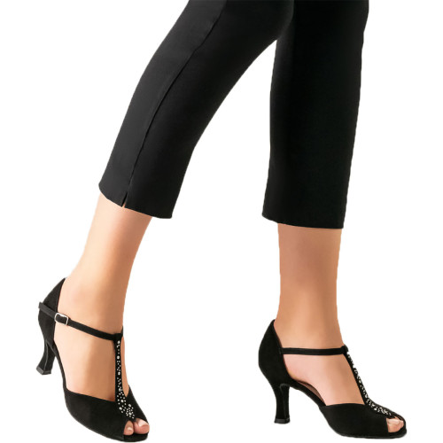 Werner Kern Dames Dansschoenen Claudia - Suede Zwart 6,5 - Grootte: UK 6